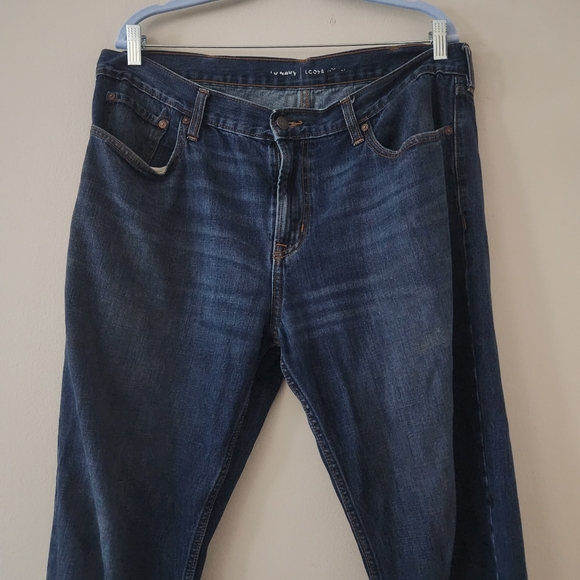 Old navy loose denim size 36×32 mens jeans straight leg dark wash - Picture 2 of 5